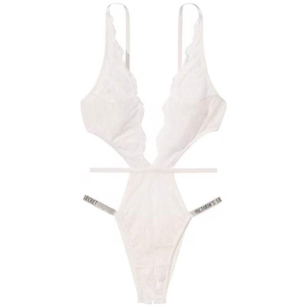 New! Victoria’s Secret Very Sexy Shine Strap Lace Crotchless teddy 4197